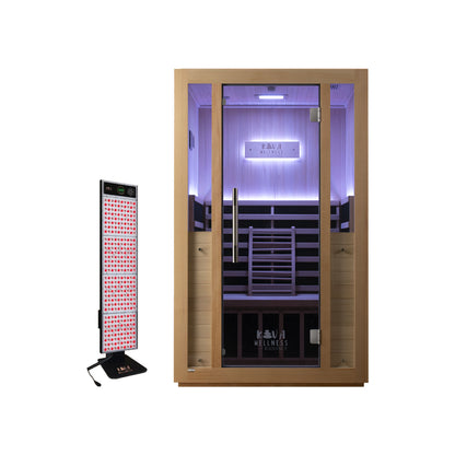 Radiance 2 Person Full Spectrum Infrared Sauna with Portable Red Light Therapy