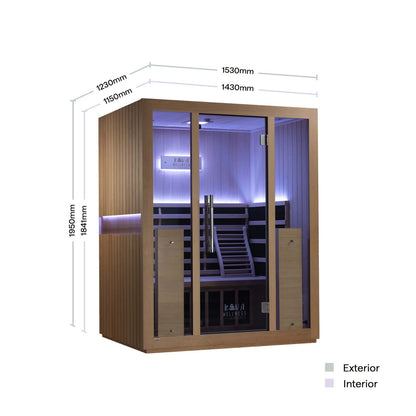 Radiance 3 Person Full Spectrum Infrared Sauna with Portable Red Light Therapy